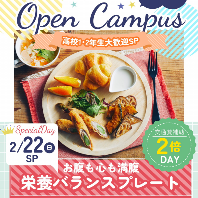 辻学園栄養専門学校 お腹も心も満腹 栄養バランスプレート★　交通費2倍DAY1