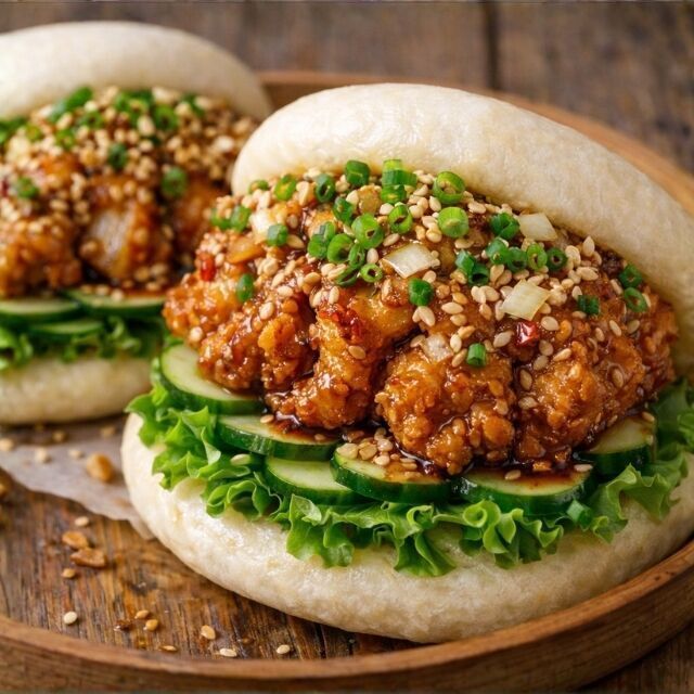 東京調理製菓専門学校 油淋鶏のパオサンド2