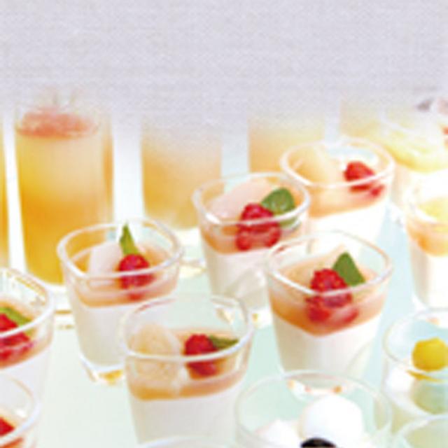 冷製デザートとアイスティ