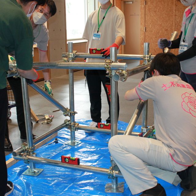 中央工学校 1stSTEP体験入学☆単管や鉄筋を組み立ててみよう！3