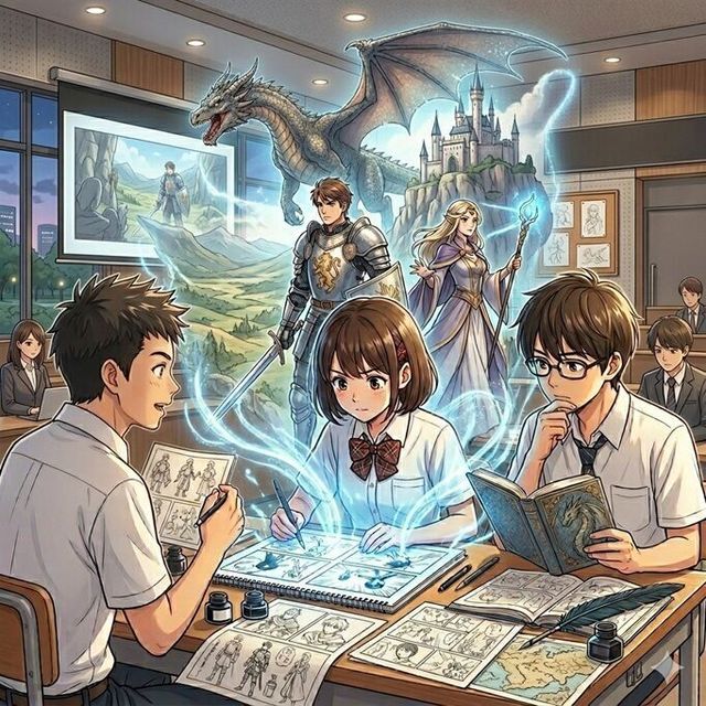 総合学園ヒューマンアカデミー広島校 マンガ・ストーリー制作体験授業1