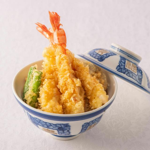 群馬調理師専門学校 【日本】活け車海老の天丼・葛切り1