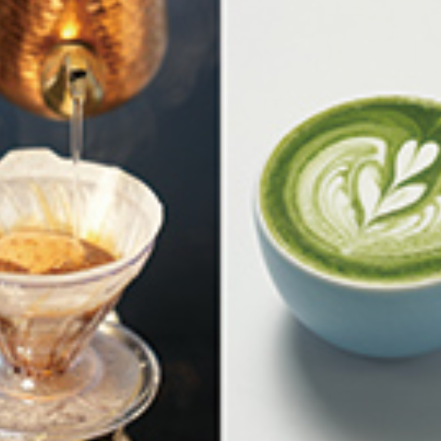 専門学校ビジョナリーアーツ 本格ドリップコーヒー×抹茶ラテ1