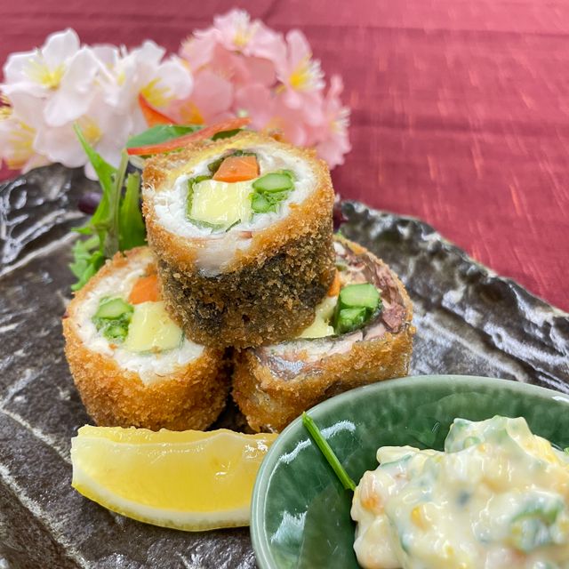 東海調理製菓専門学校 日本料理☆鯵の変わり揚げ/てまり寿司（1日コース）1