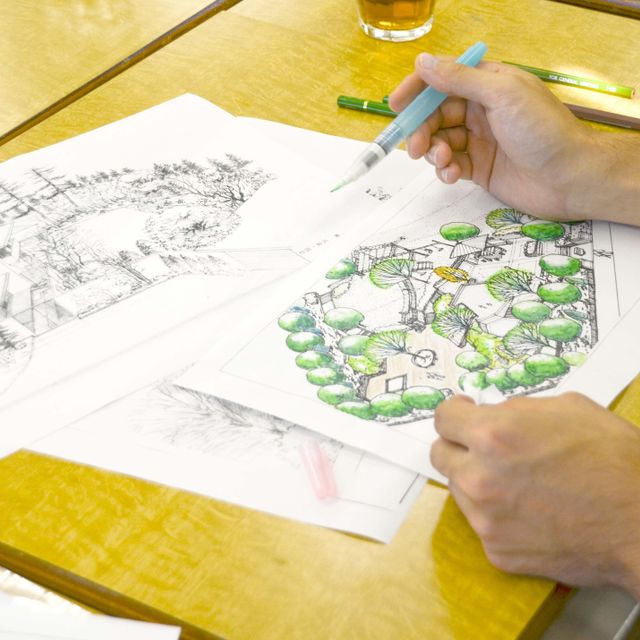 日本ガーデンデザイン専門学校 庭のイメージスケッチ1
