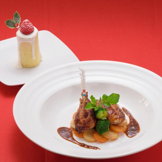 鶏もも肉のロースト&キャンドルケーキ