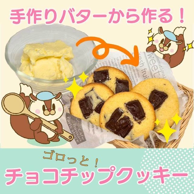 武蔵野栄養専門学校 手作りバターから作る！ゴロっとチョコチップクッキー1