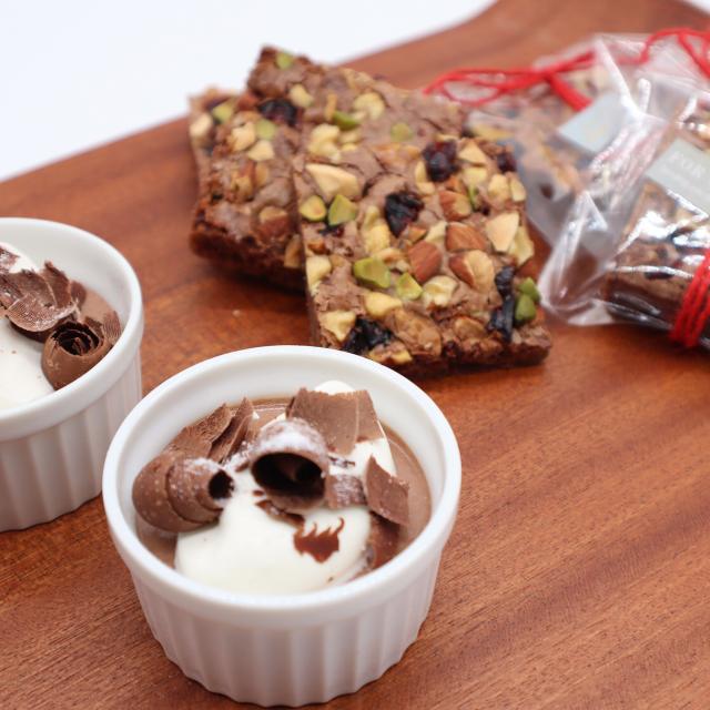 町田製菓専門学校 濃厚チョコプリンとブラウニー　☆バレンタインラッピング☆1