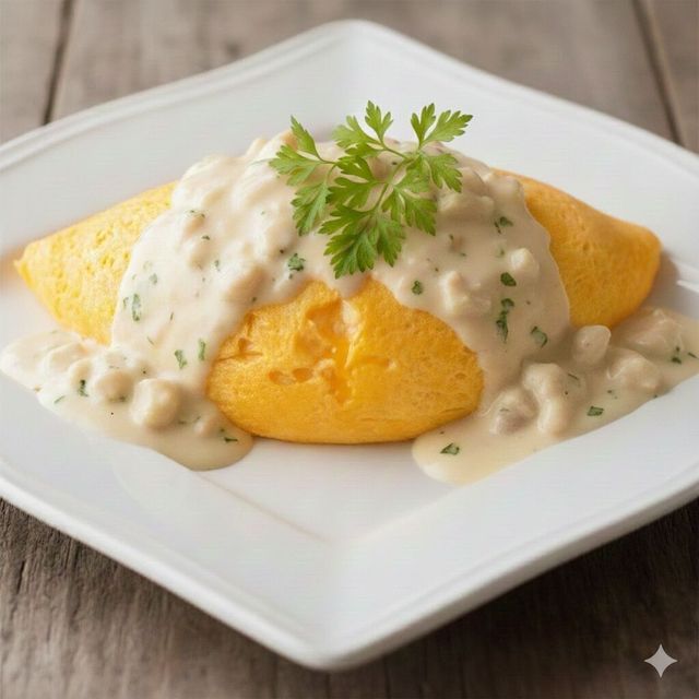 吉祥寺二葉栄養調理専門職学校 ☆調理☆オムライス チキンクリームソース1