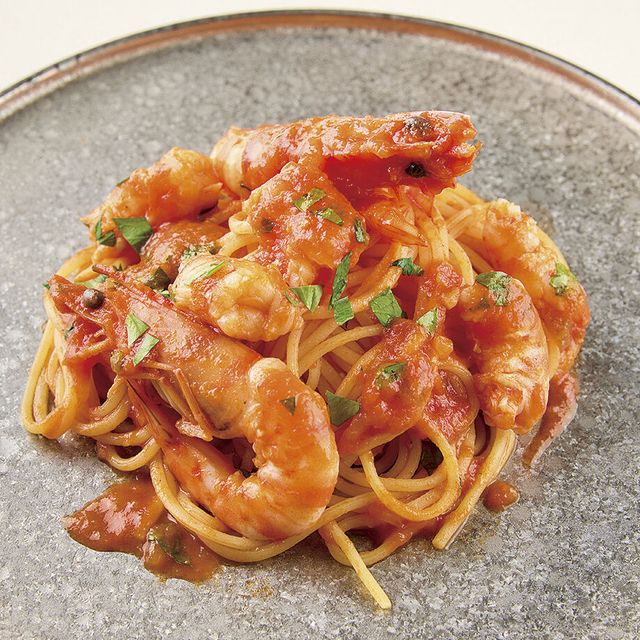 辻調理師専門学校 西洋料理「海老たっぷりトマトパスタ＆パンナ・コッタ」1