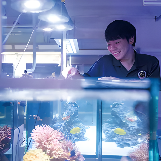 専門学校　福岡ビジョナリーアーツ 【ペット】水族館飼育員さんとえさやり体験1