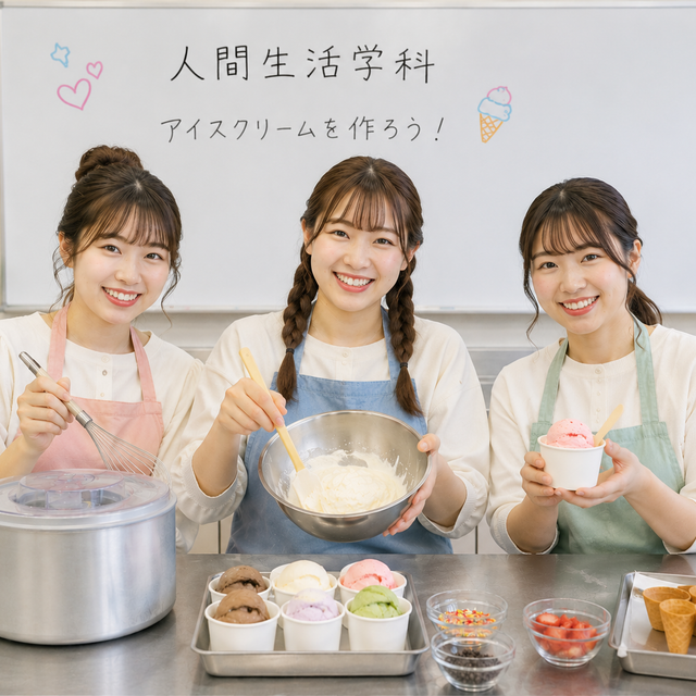 山陽女子短期大学 ひんやり実験！アイスクリームを作ってみよう♪－人間生活学科ー1