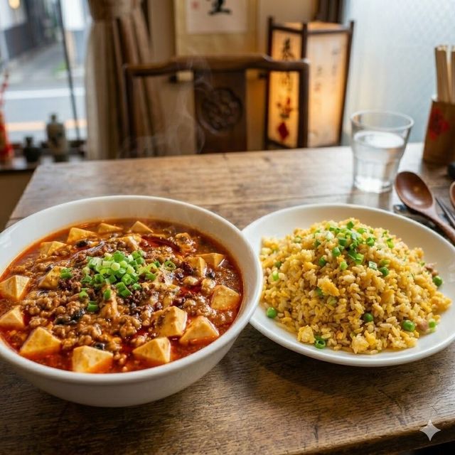吉祥寺二葉栄養調理専門職学校 ☆調理☆麻婆豆腐と卵炒飯1