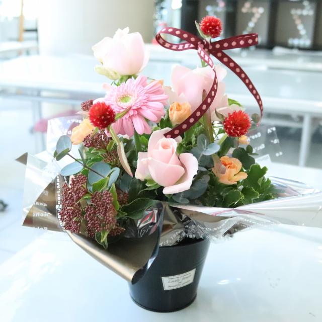 専門学校　ちば愛犬動物フラワー学園 【フラワーデザイン】バレンタインアレンジ体験1