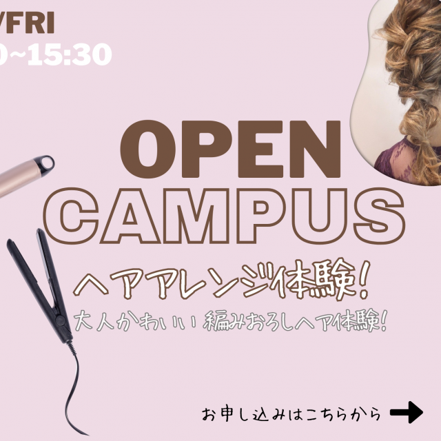 Ｍ．Ｄ．Ｆ．ＢＥＡＵＴＹ　ＣＯＬＬＥＧＥ 【8月22日/金曜日】ヘアアレンジ体験！1