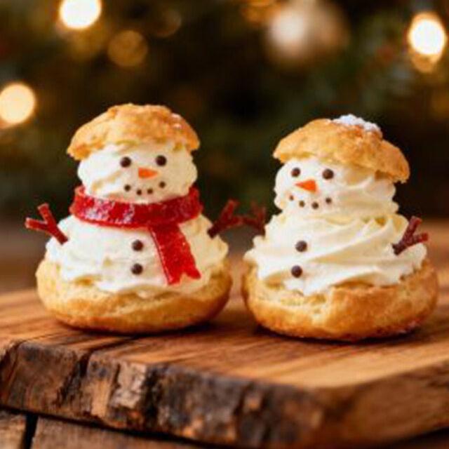 東京ベルエポック製菓調理専門学校 ▼パティシエ体験：雪だるまのシュークリーム1