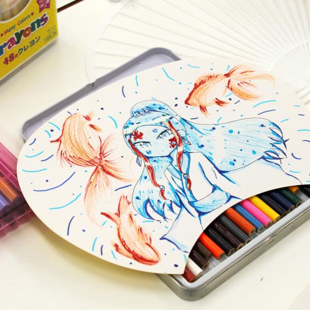 YICキャリアデザイン専門学校 「オリジナルうちわを作ろう!」デザイン科1