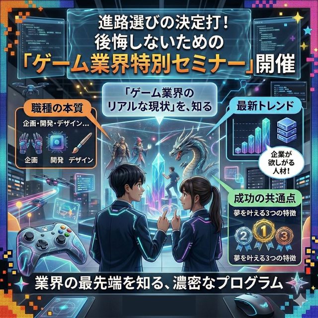 総合学園ヒューマンアカデミー広島校 ゲーム業界就職率地域No.１！ゲーム業界ガイダンス！1