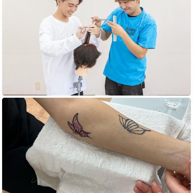 アルファジャパン美容専門学校 美容技術体験、ボディージュエリー1