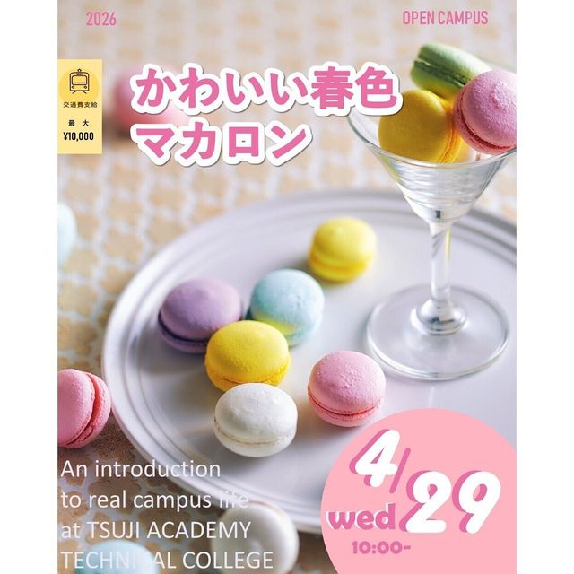 辻学園調理・製菓専門学校 かわいい春色マカロン　交通費補助あり1