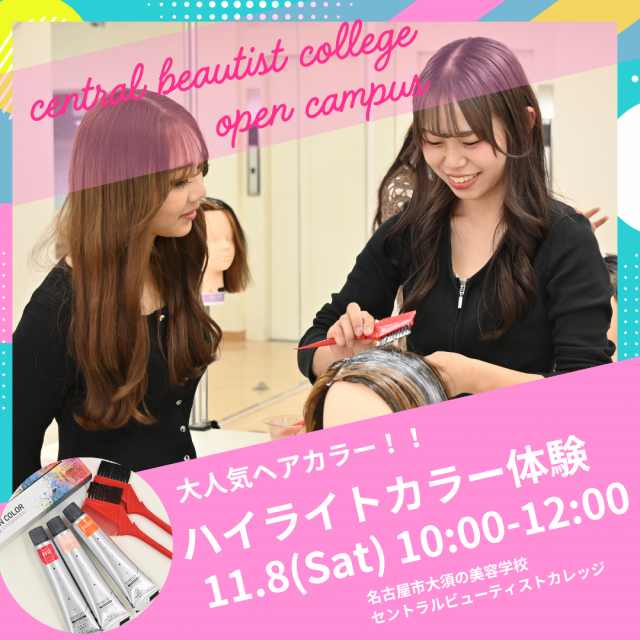 セントラルビューティストカレッジ 【交通費サポートあり】11月8日(土)/ハイライトカラー体験1