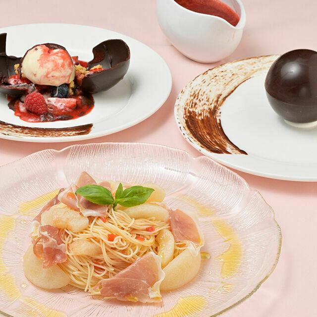 織田調理師専門学校 桃と生ハムの冷製パスタ&サプライズショコラ1