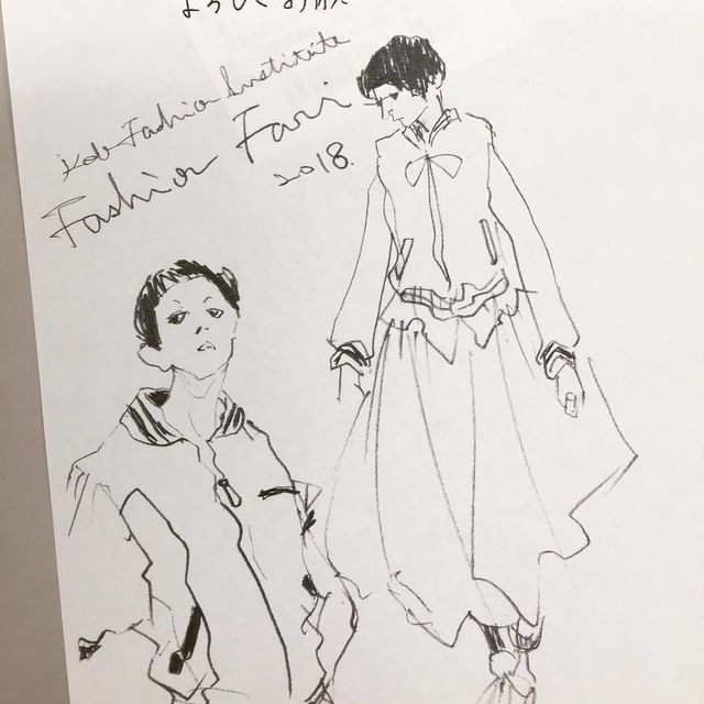 神戸ファッション専門学校 簡単楽しくファッションイラスト♪1