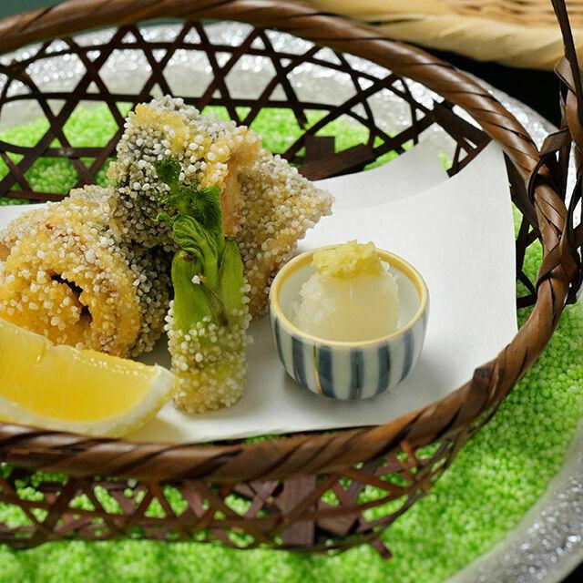 織田調理師専門学校 鯵の変わり揚げ&茶碗蒸し1