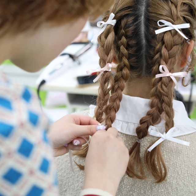 大村美容ファッション専門学校 体験A　編み込みアレンジ1