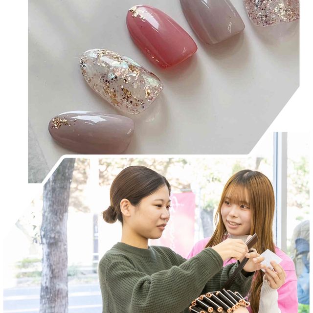 アルファジャパン美容専門学校 美容技術体験、シェルネイルチップを作ろう2