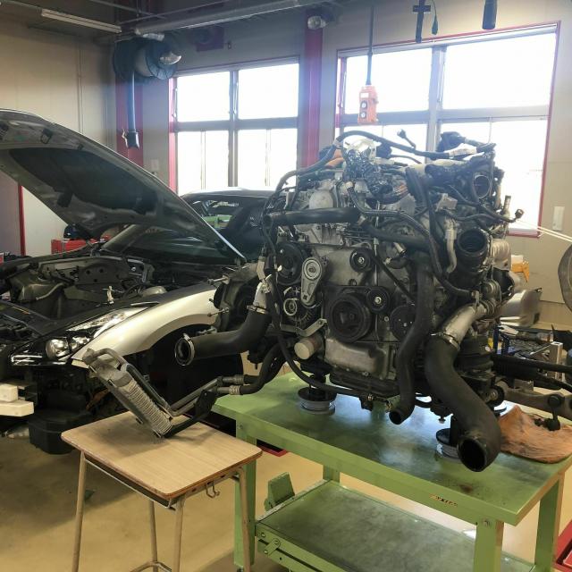 専門学校 群馬自動車大学校 バイク王スペシャル企画・レクサスRC、GT-R整備体験1