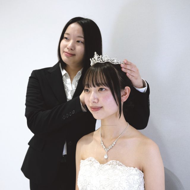 長野理容美容専門学校 花嫁気分で大変身4