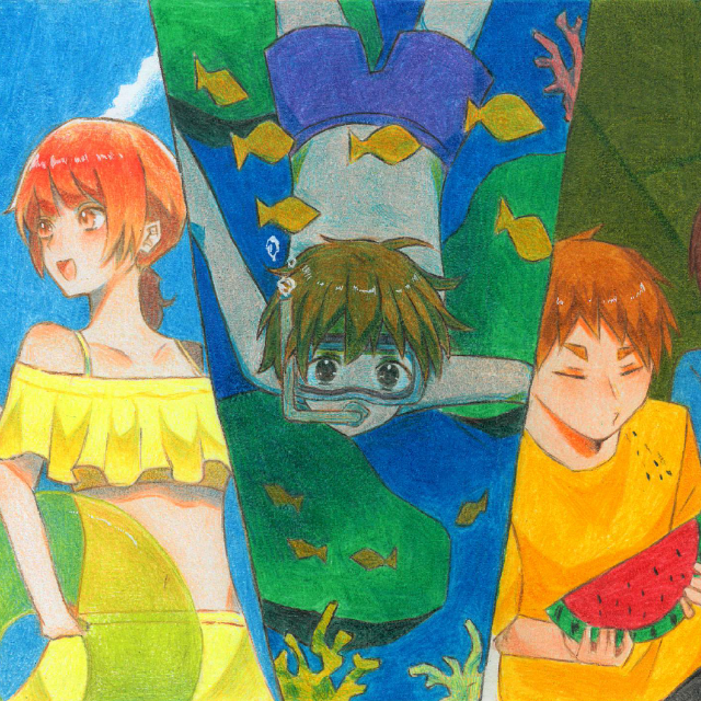 沖縄ラフ＆ピース専門学校 『夏』をテーマにイラストを描いてみよう！1
