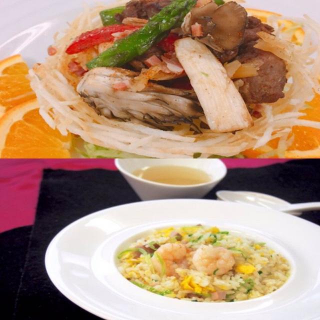 山手調理製菓専門学校 【中国料理】牛フィレのXO醤炒め&チャーハン1